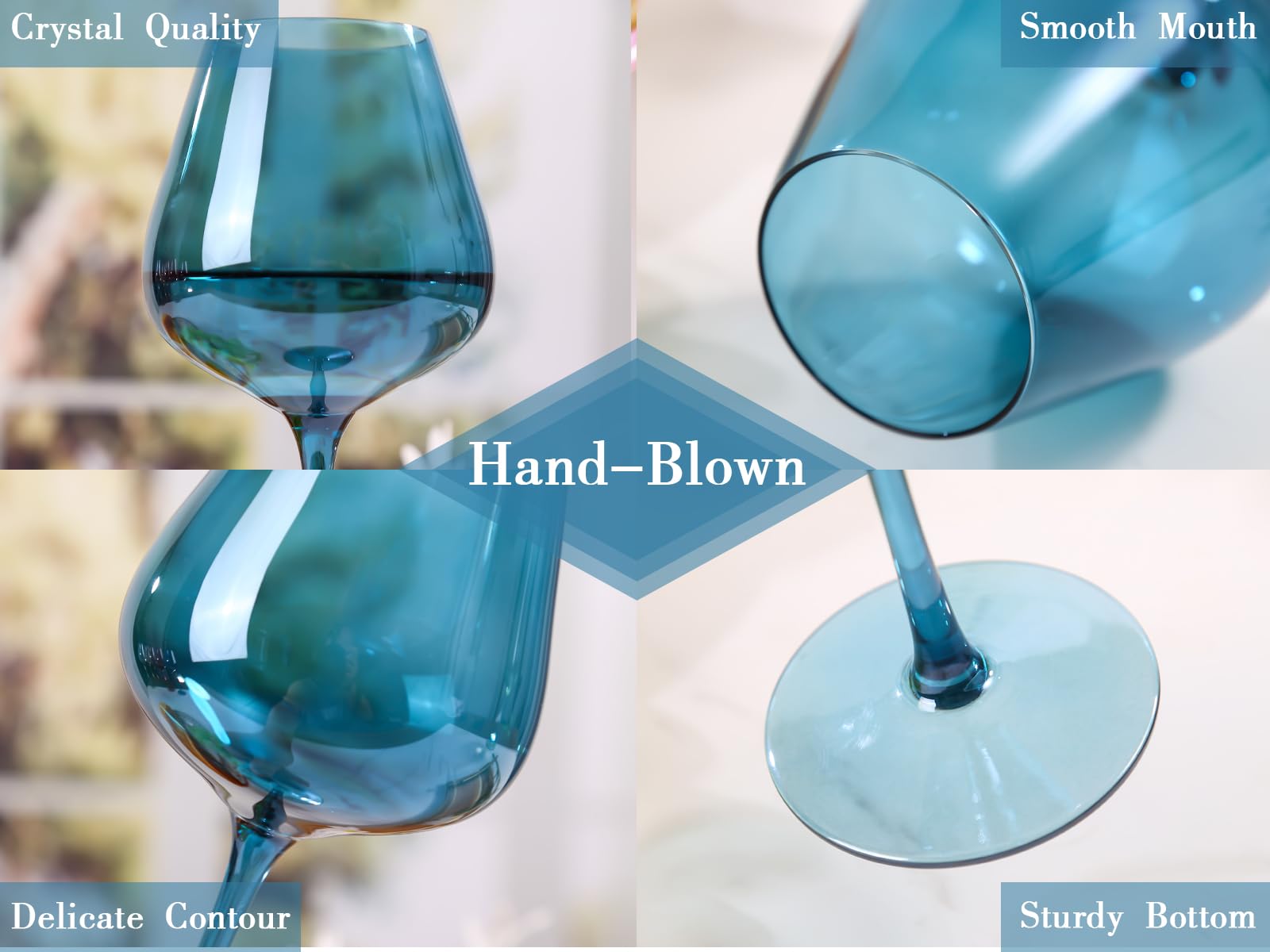CLUSIVC copa de vino soplado a mano, detalle único para momentos especiales.