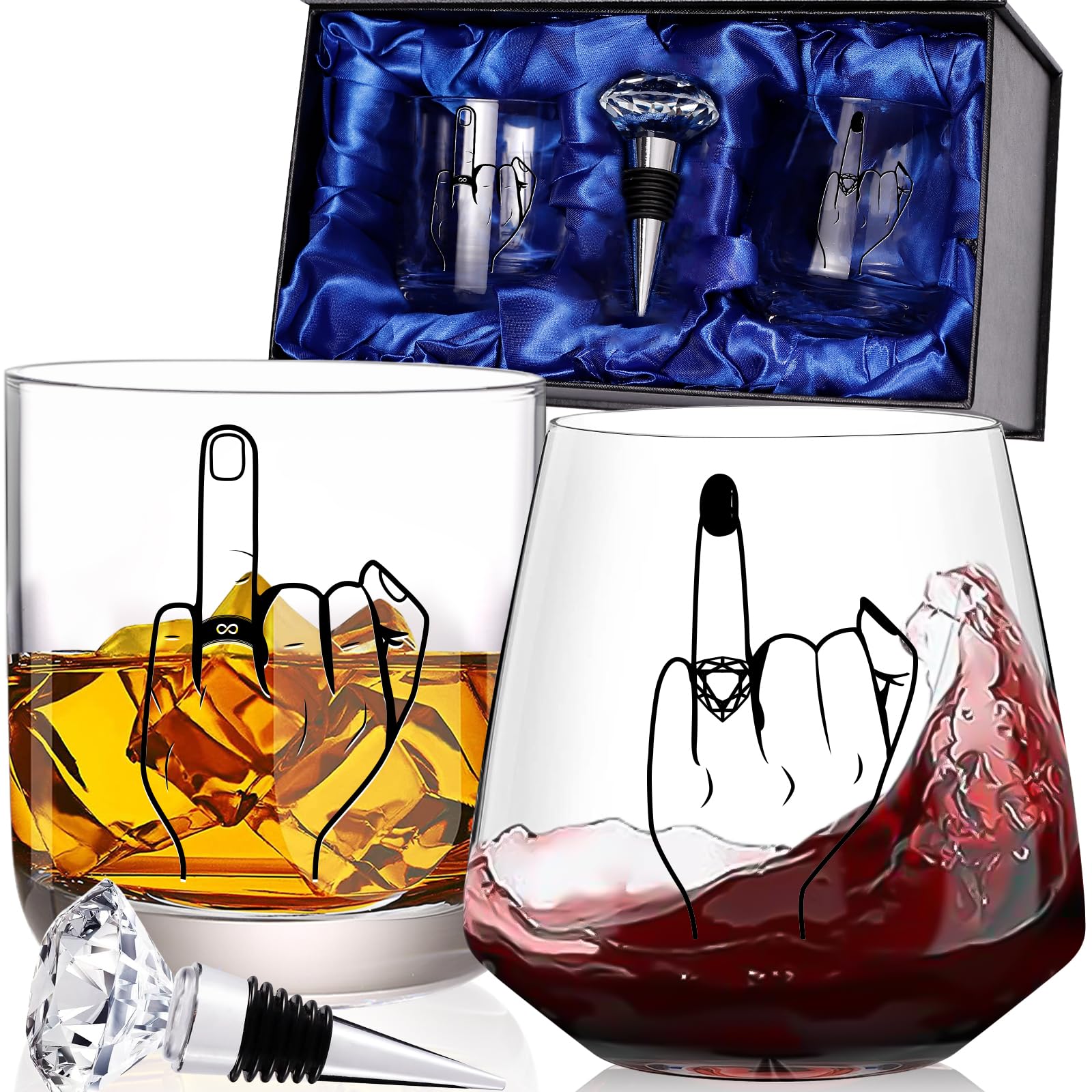 CLUSIVC juego de vasos dedos pareja: ideal para celebrar el compromiso.
