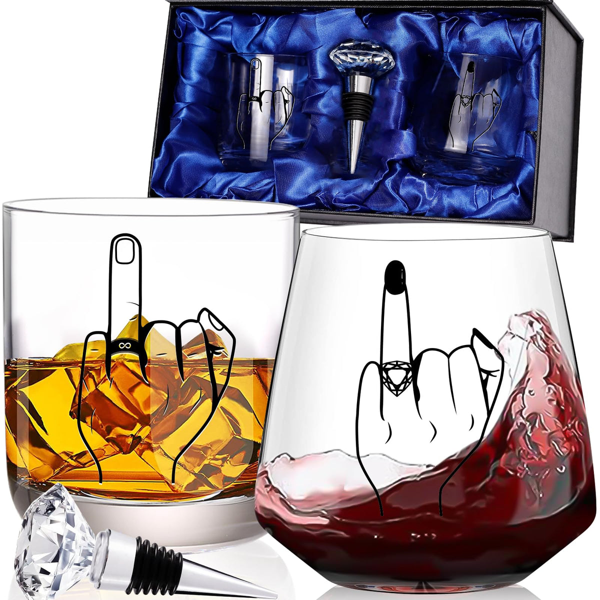 CLUSIVC juego de vasos dedos pareja: ideal para celebrar el compromiso.