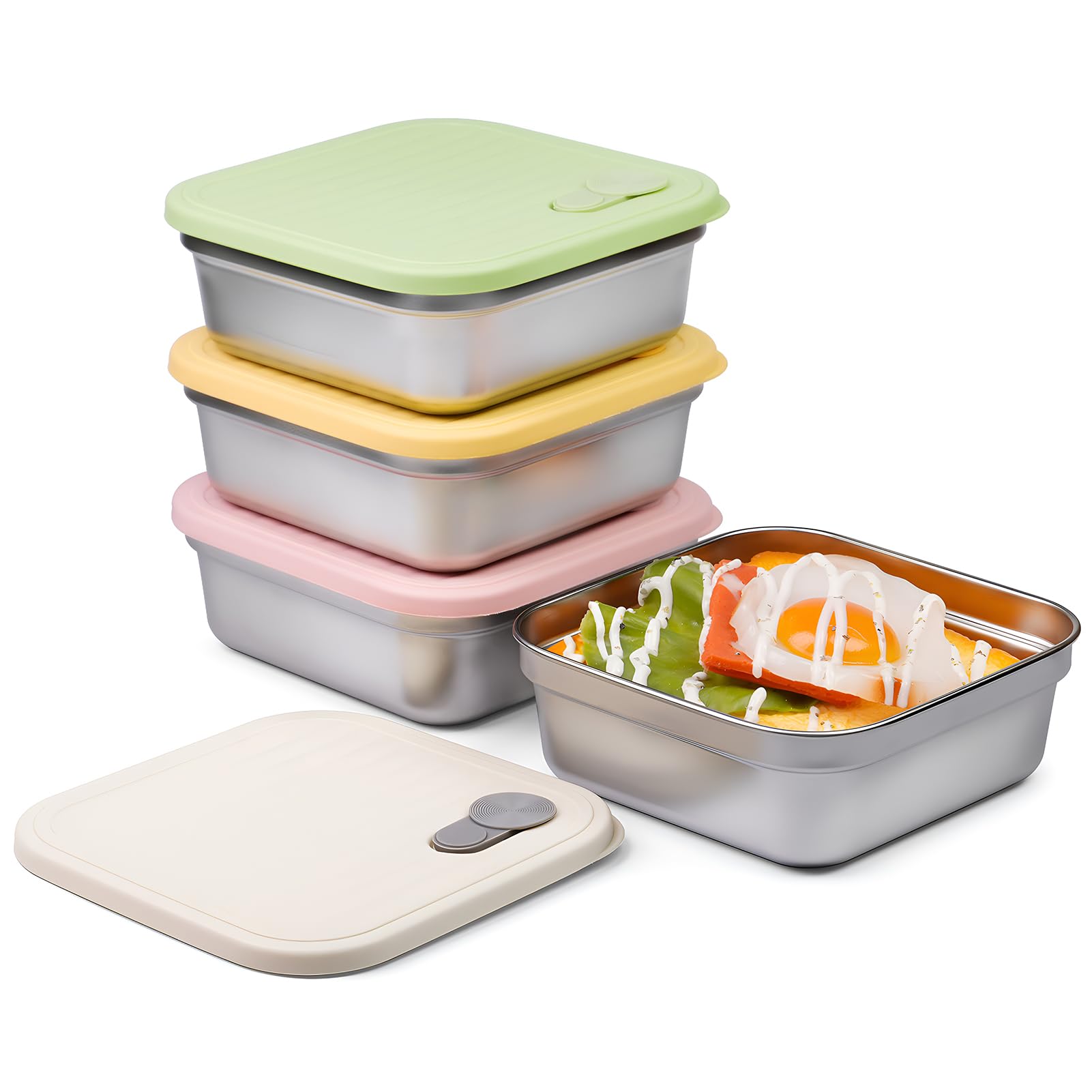 CLWVPCOT contenedor sándwich blanco de 20 oz, ideal para almuerzos diarios.