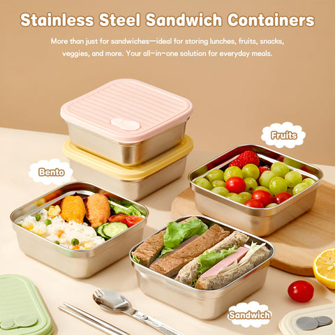 CLWVPCOT contenedor sándwich verde de 20 oz, perfecto para comidas diarias.
