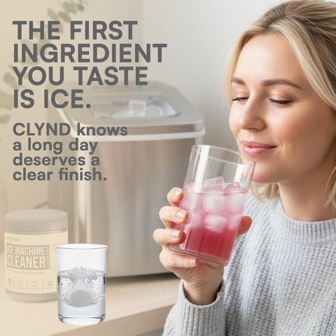 CLYND desincrustante para hielo, muestra proceso de limpieza eficiente sin residuos