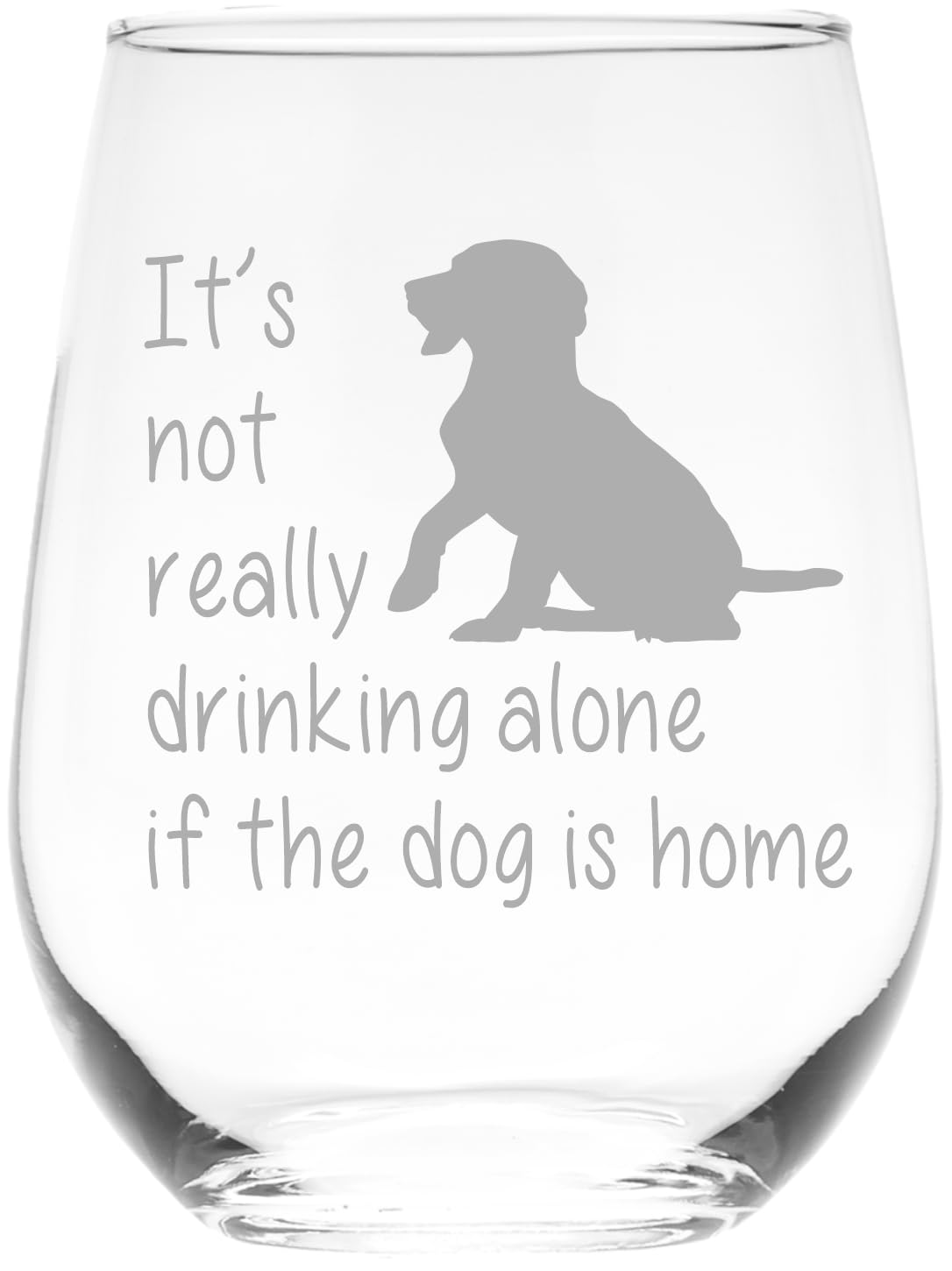 CM La copa sin tallo con grabado de perro, cómoda de sostener.