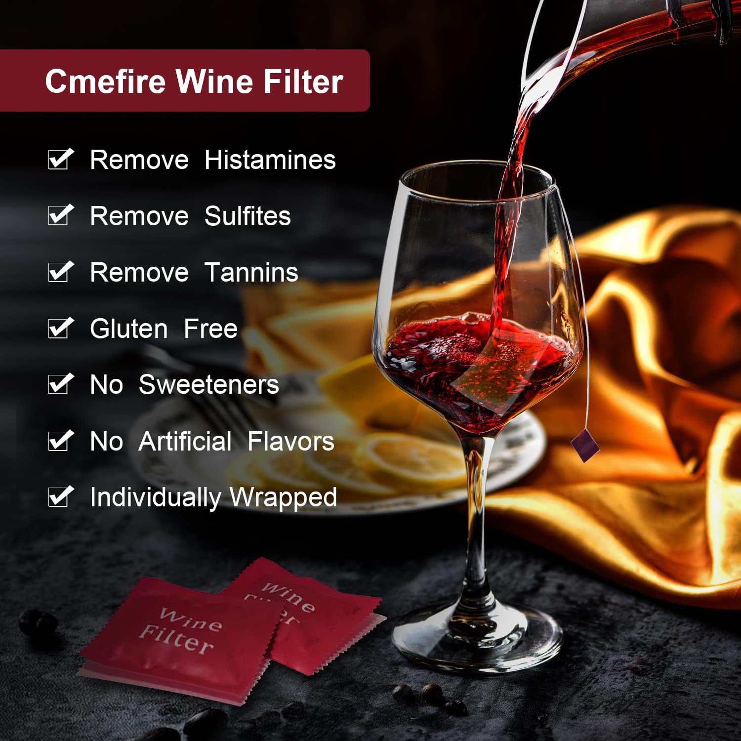 Cmefire bolsa filtrante para vino reduce histaminas y mejora experiencia