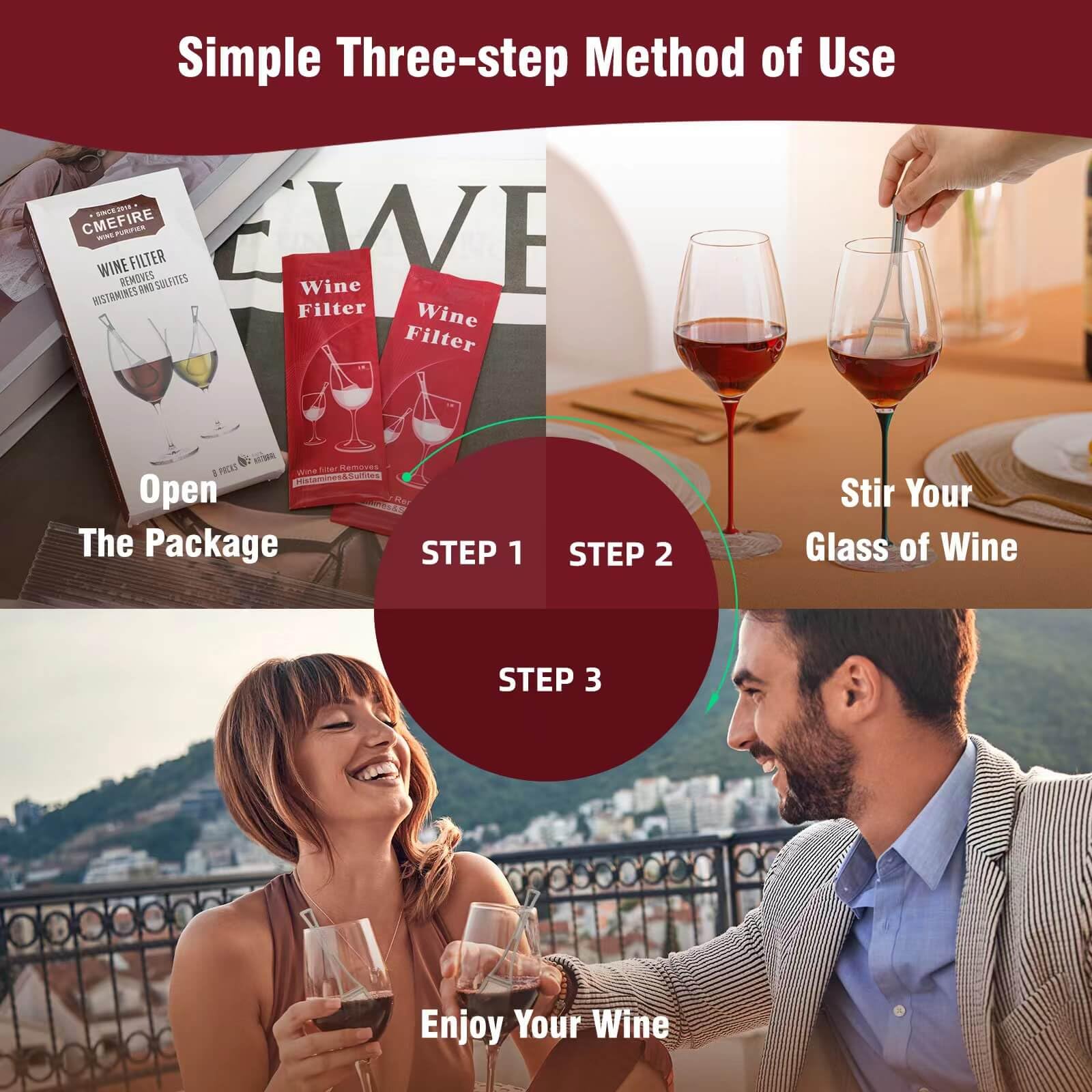 Cmefire varita de vino diseño portátil para reuniones