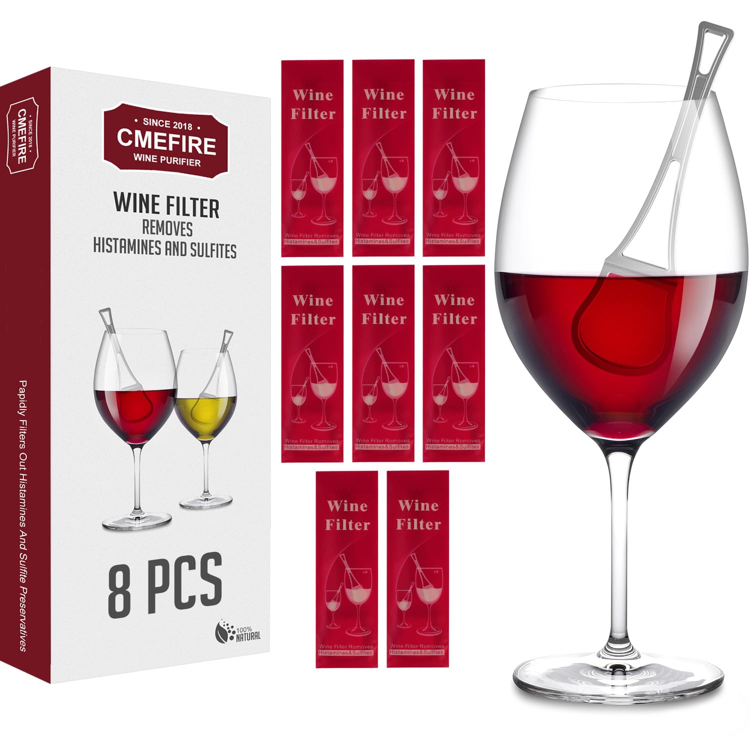 Cmefire varita de vino filtrar sulfitos para un trago limpio