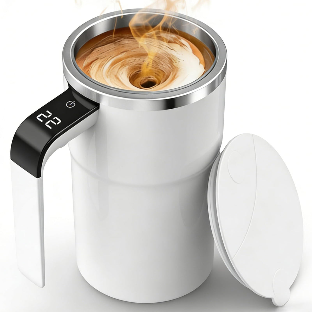 Taza CMFUEGSK con mezcla automática para café, textura suave en segundos.