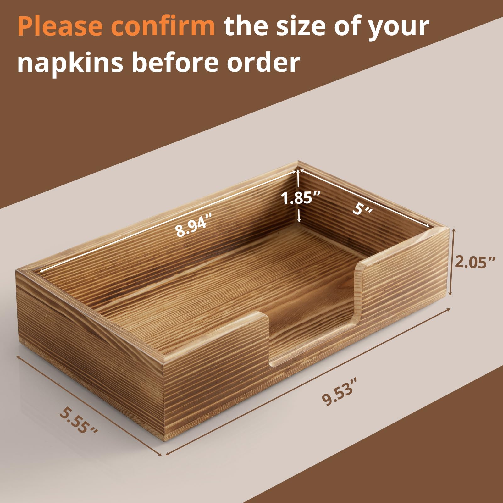 CMLKLZD porta servilletas para mesa, madera natural, fácil acceso.