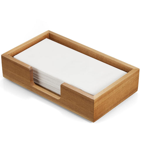 CMLKLZD bandeja porta toallas invitados de acacia, organización elegante para el baño.