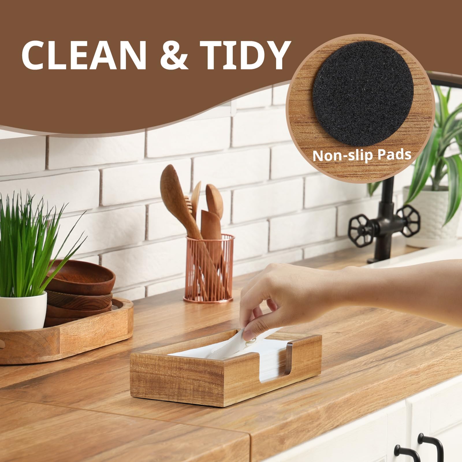CMLKLZD madera acacia natural, detalle artesanal que aporta calidez a cualquier mesa.