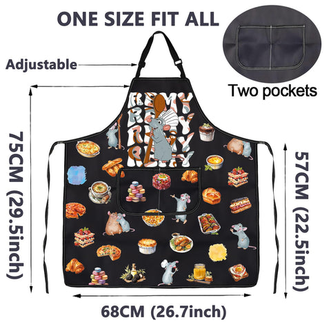 CMNIM Remy Rat Apron bolsillos: lleva utensilios y teléfono cómodamente.