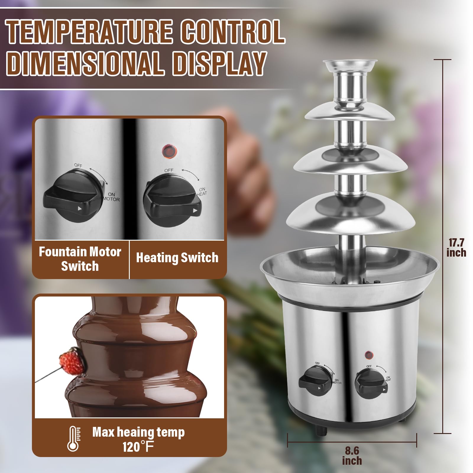 Base de aluminio CMood resistente para fondue estable