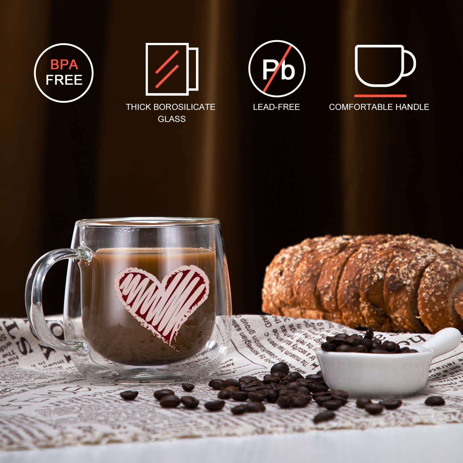 CNGLASS acabado cristal transparente, diseño elegante para mesa y regalo.