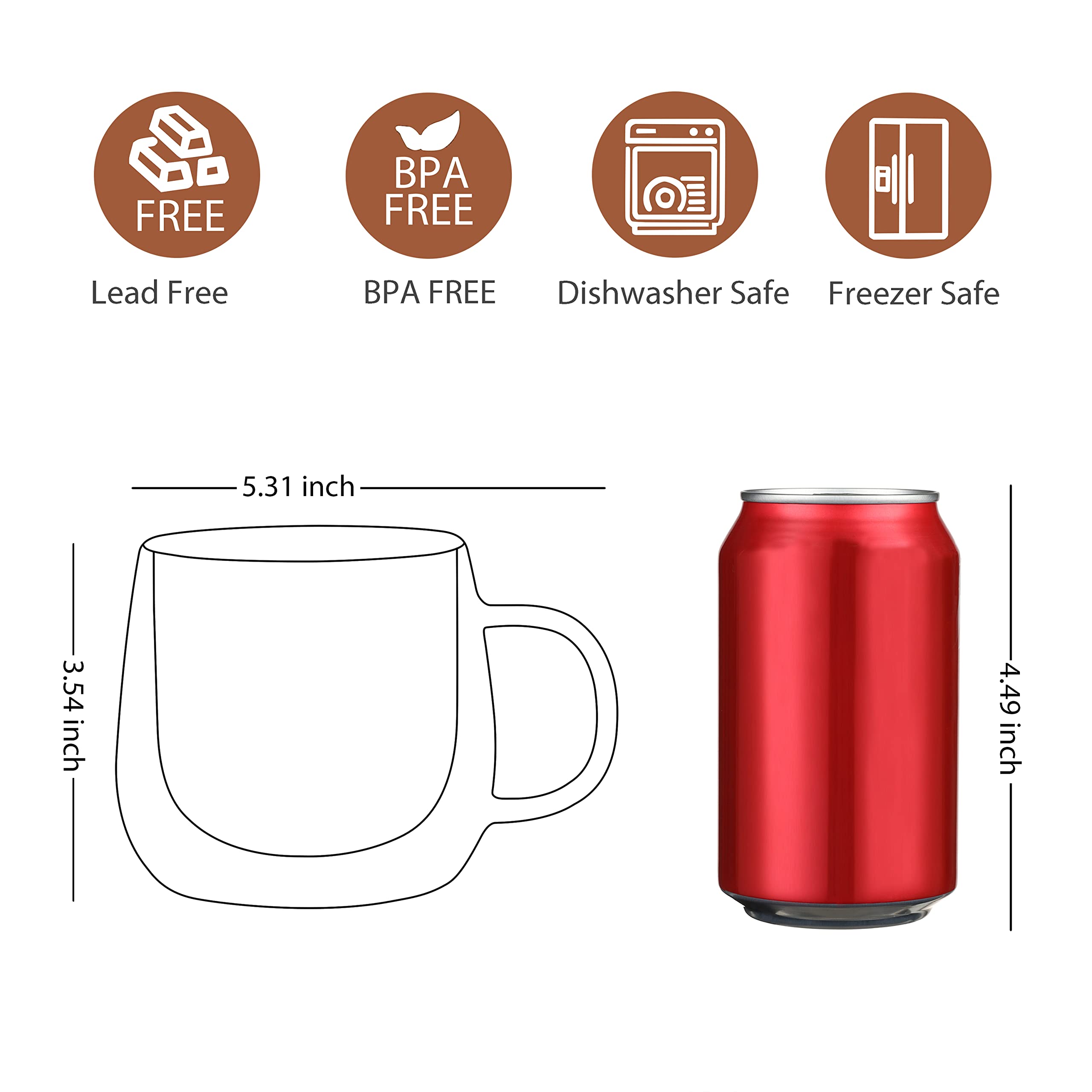 CNGLASS vaso café transparente con asa, mantiene la bebida fresca y sin sudor.