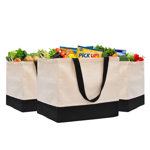 CNaiyunpin bolsas canvas 8.3 gal con asas robustas para compras reutilizables.