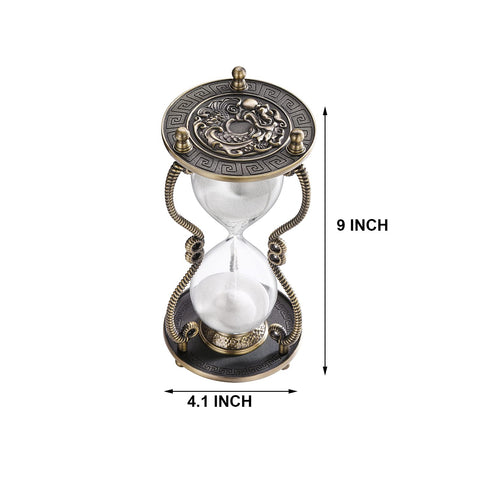 CNCJ reloj de arena bronce dragón medieval, útil para pausas breves y meditaciones.