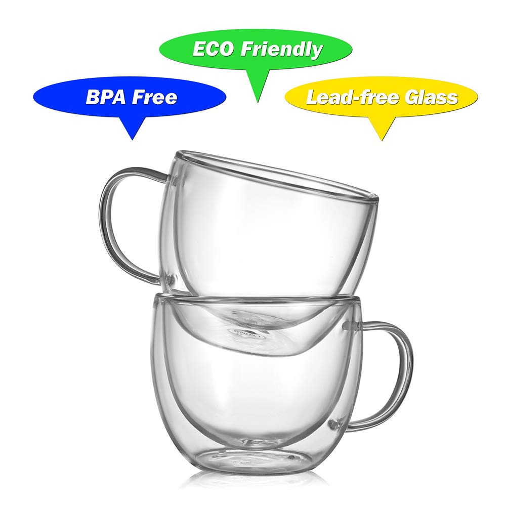 CNGLASS vaso cappuccino de doble pared, aspecto claro y moderno.