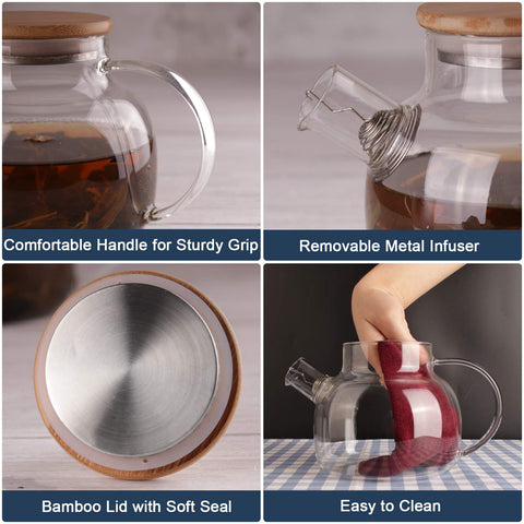 CNGLASS infusor de metal desmontable evita sedimentos y facilita la limpieza.