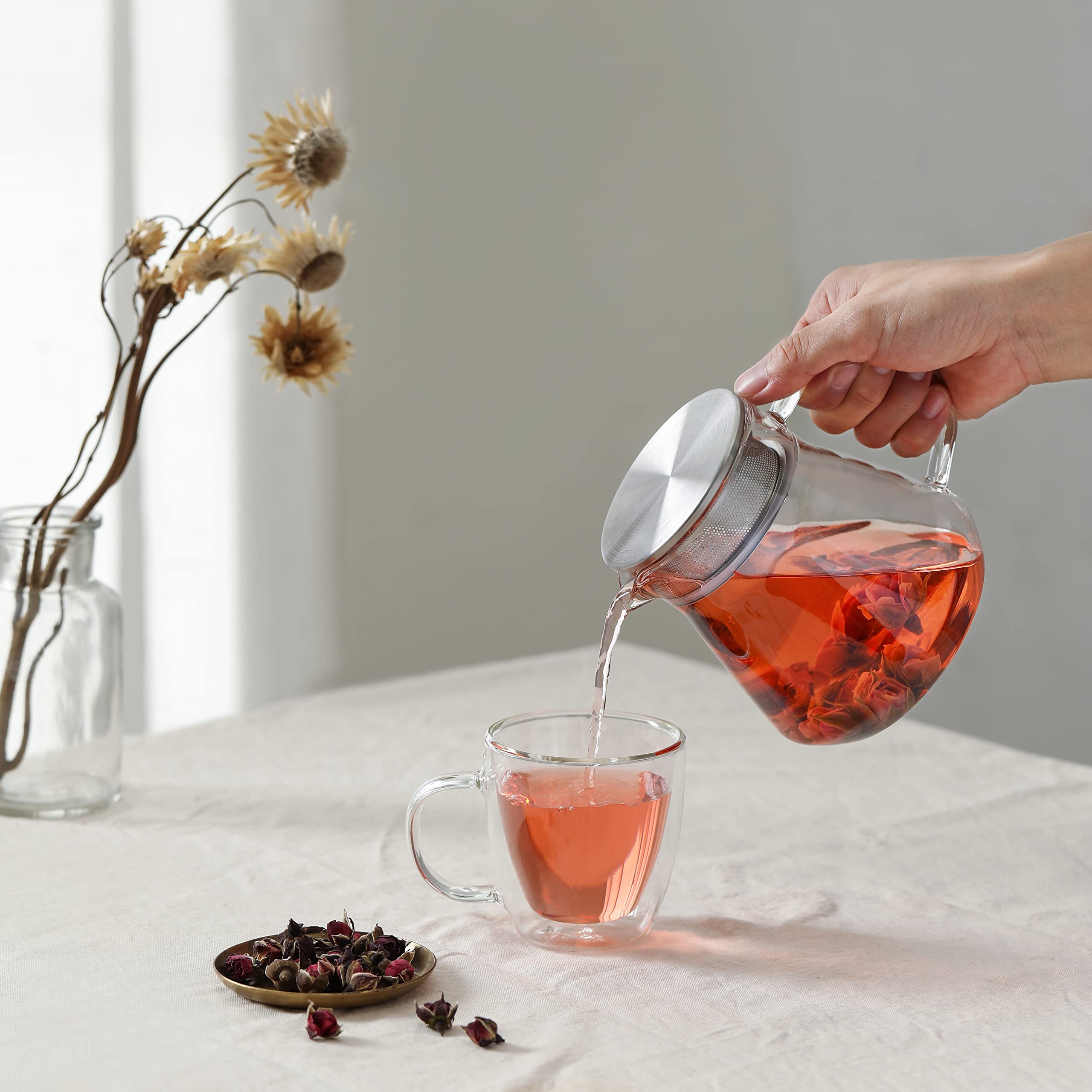 CNGLASS set de 2 tazas espresso de doble pared, elegante regalo.