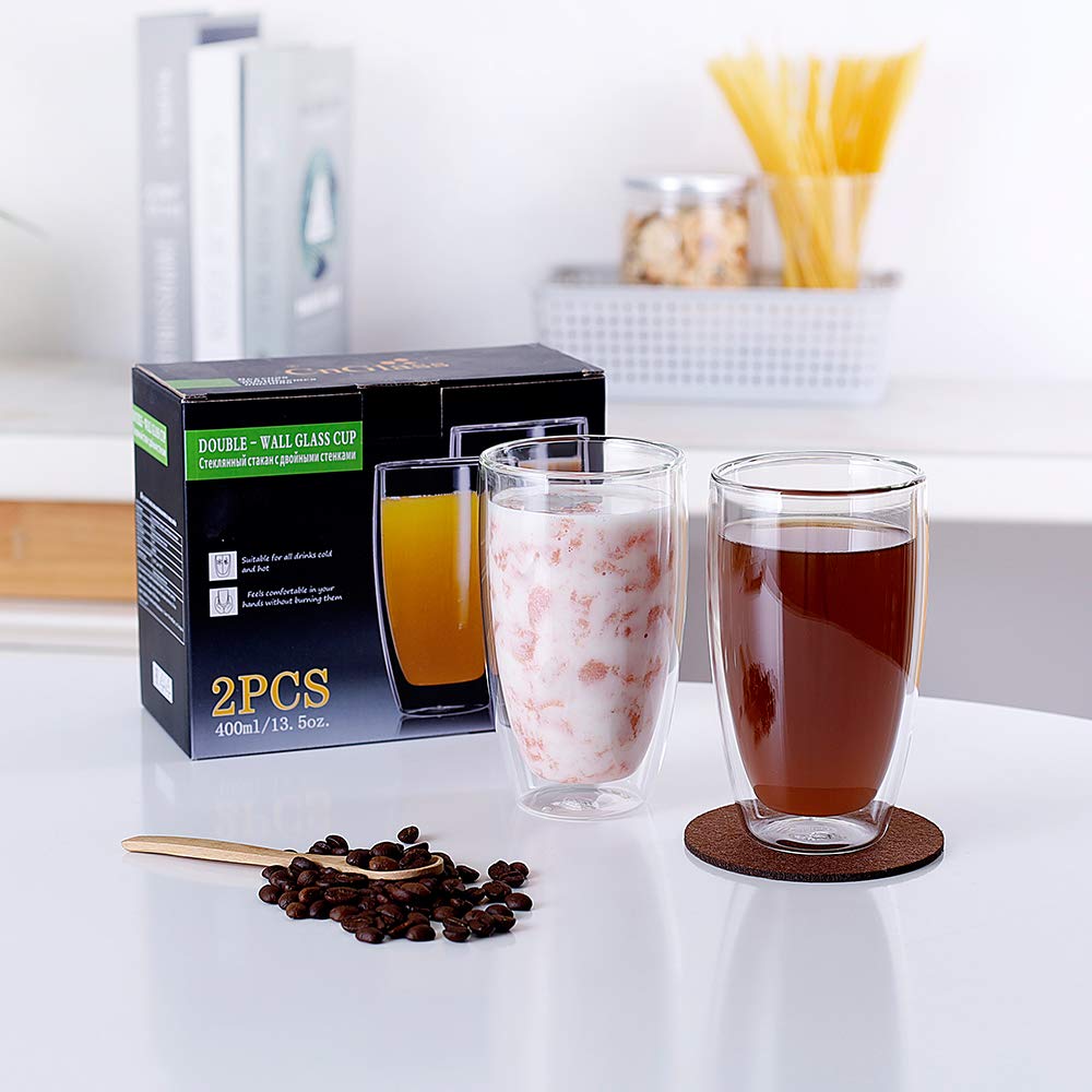 CNGLASS: juego de 4 tazas, perfecto para familia o regalo.