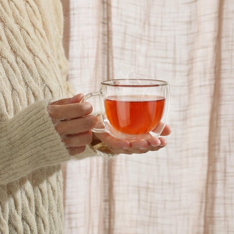 CNGLASS agarre cómodo sin quemar, ideal para bebidas calientes.