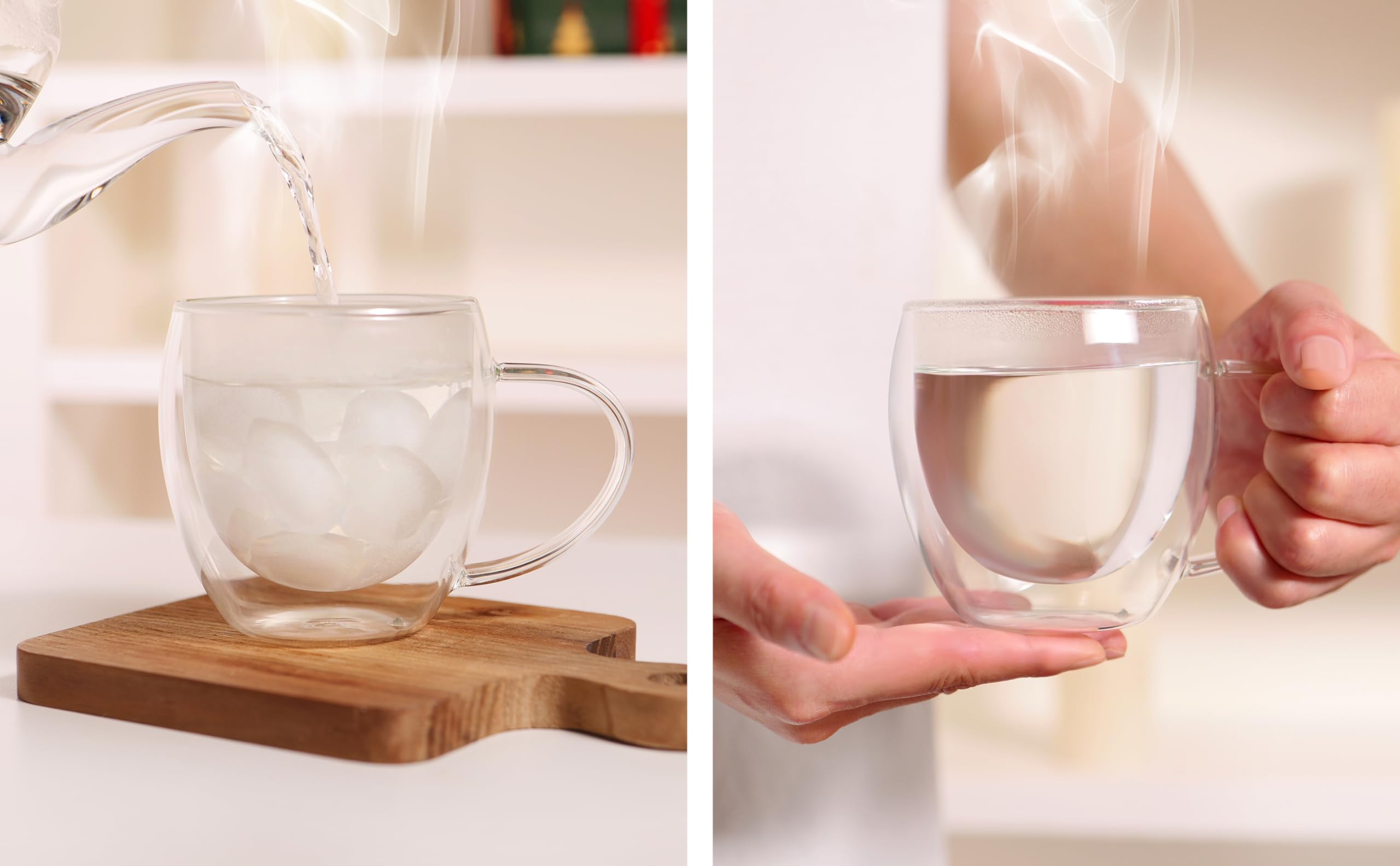 CNGLASS taza borosilicato ligera y resistente, ideal para uso diario.