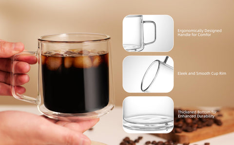 CNGLASS taza de 15 oz, ideal para latte o té.