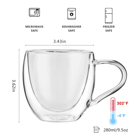 CNGLASS taza para café con espresso y vapor intenso