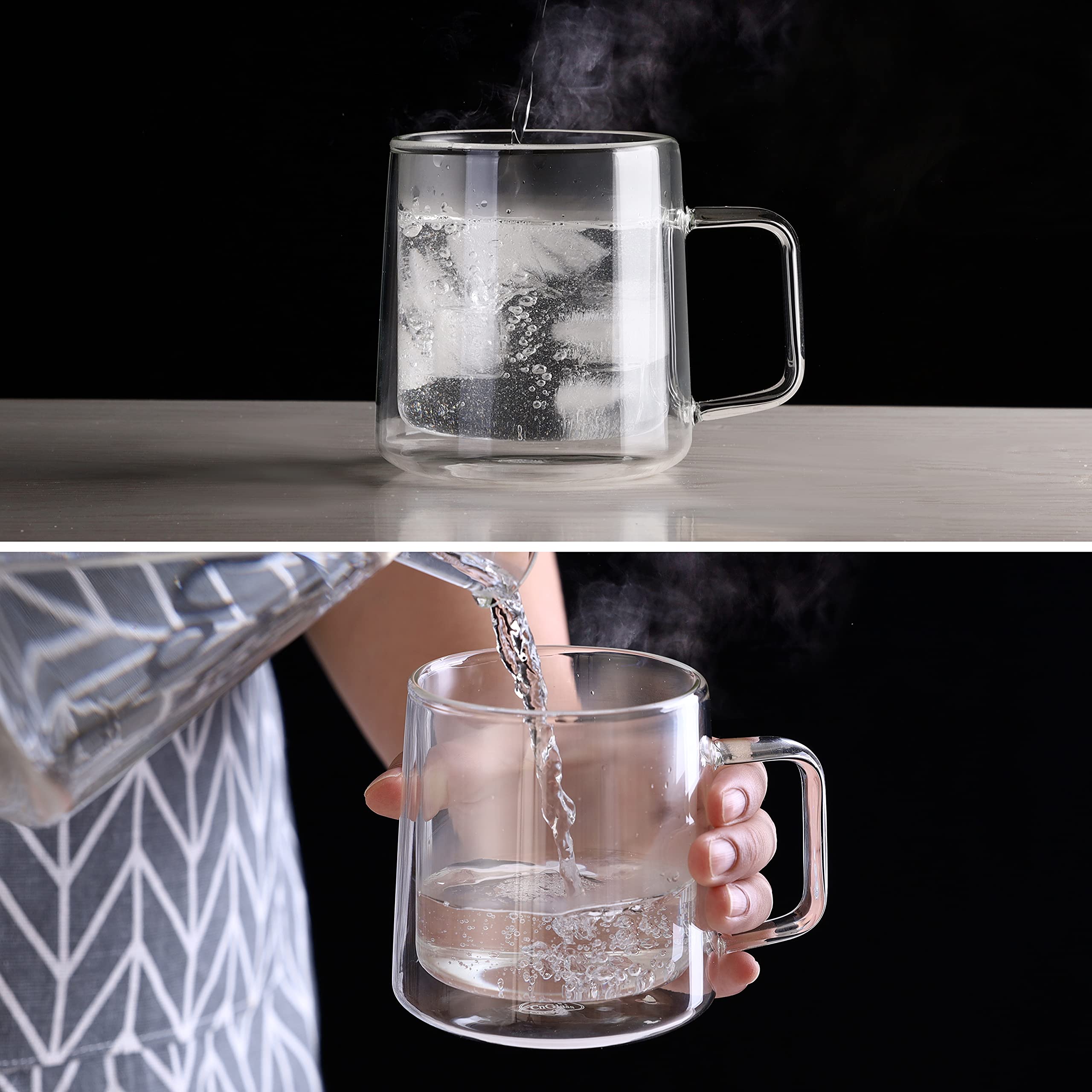 CNGLASS mango ergonómico facilita sostener la taza con comodidad.