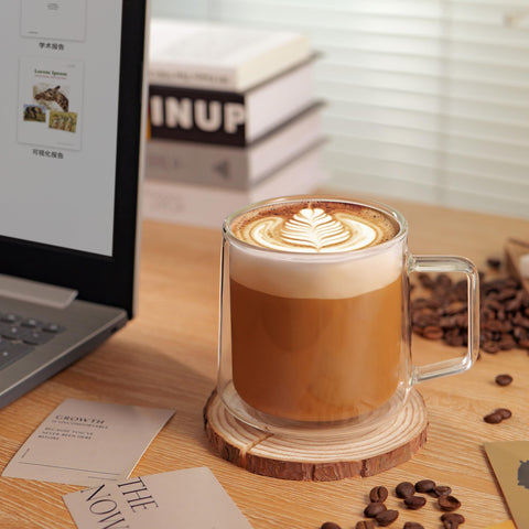 CNGLASS taza con manija ergonómica, perfecta para café caliente.