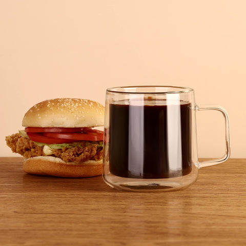 CNGLASS ideal para espresso, latte o té, mantiene temperatura.