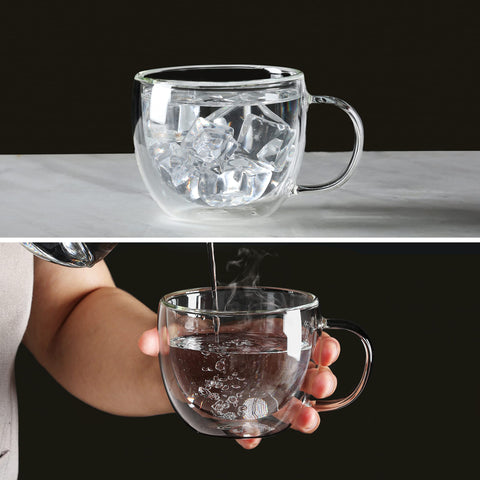 CNGLASS taza cappuccino con mango, diseño práctico y elegante.