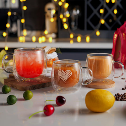 CNGLASS taza cappuccino vidrio doble pared, claridad y estilo