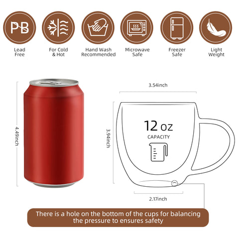 CNGLASS taza capuchino doble pared, ideal para espuma suave.