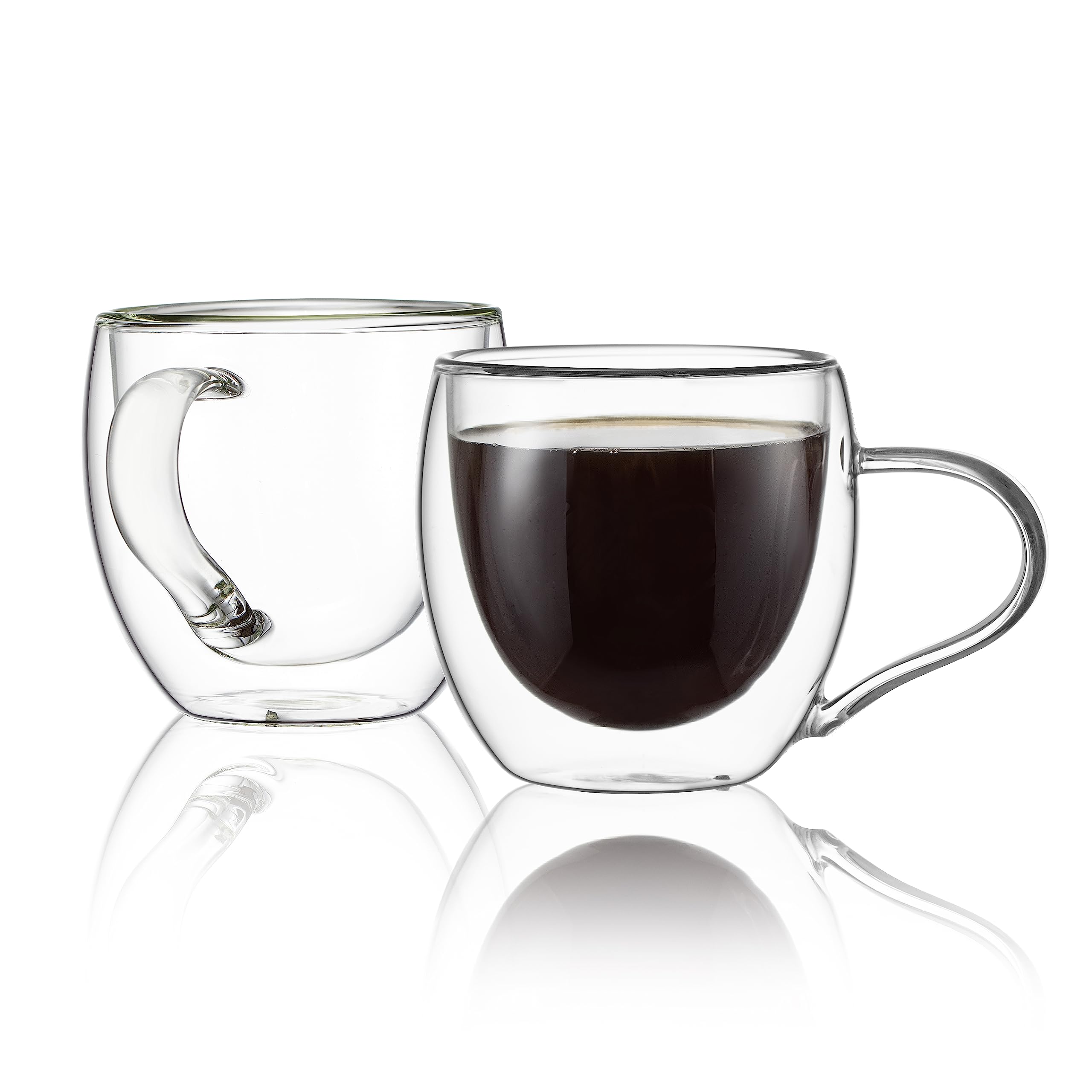 CNGLASS taza doble pared 10oz con mango, ideal para café caliente