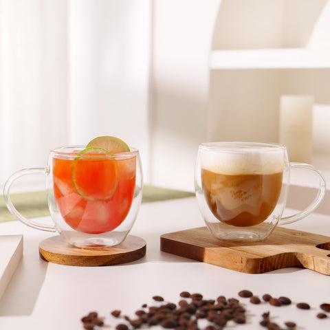 CNGLASS taza te doble pared, mantiene temperatura y evita condensación.