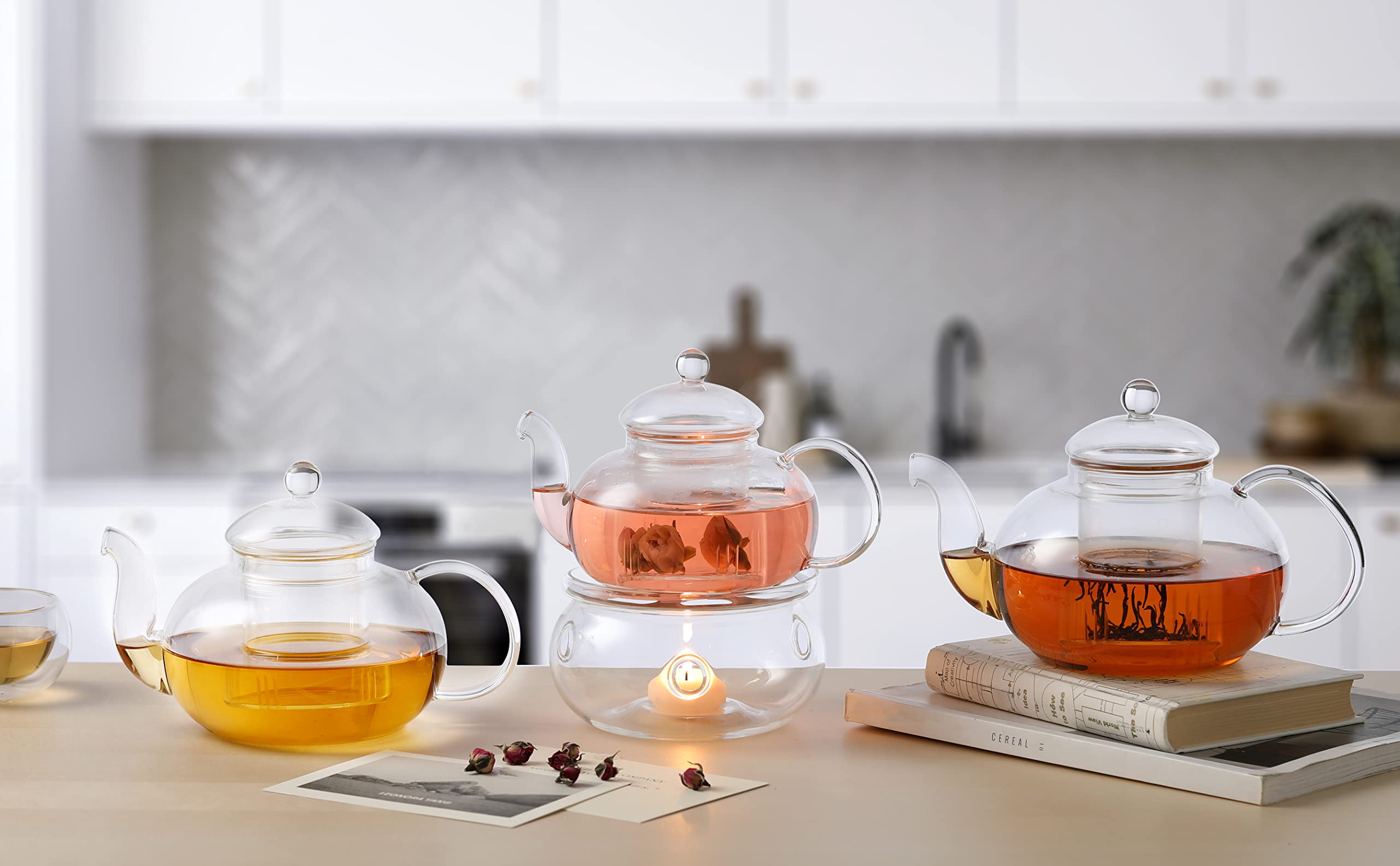 CNGLASS tetera de 1000 ml para varias tazas