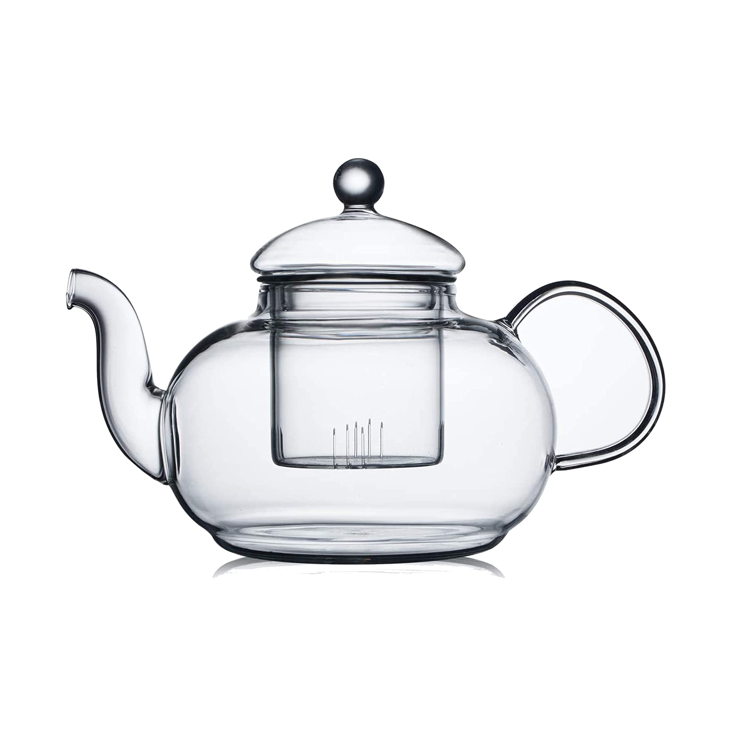 CNGLASS tetera de cristal apta para estufa con infusor removible para té suelto.