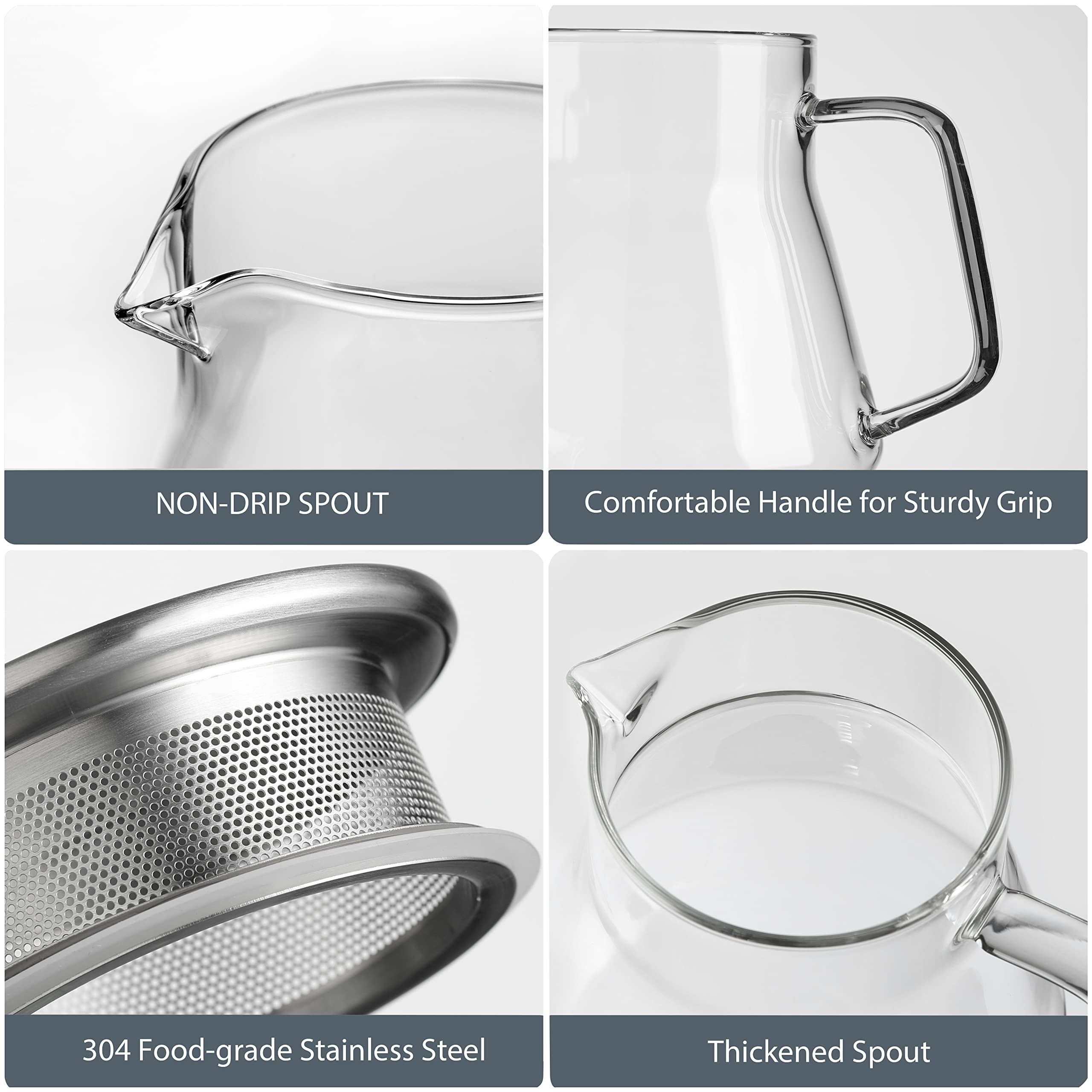 CNGLASS tetera, uso-para-te-hojas-suelta, ideal para té de hojas sueltas