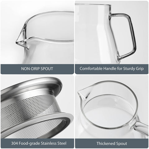 CNGLASS tetera, uso-para-te-hojas-suelta, ideal para té de hojas sueltas