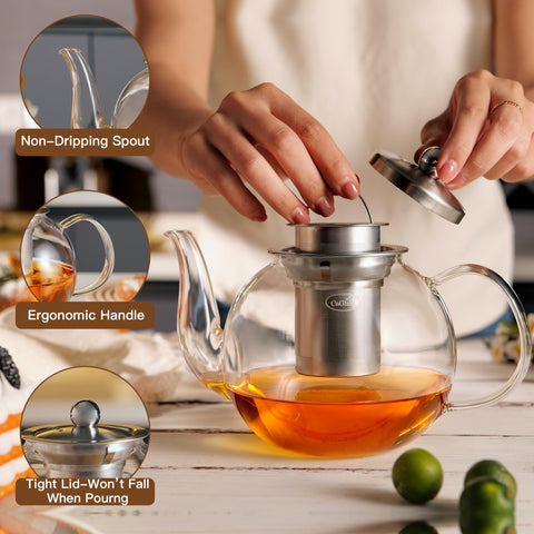 CNGLASS infusor removible de acero inoxidable para filtrado limpio.