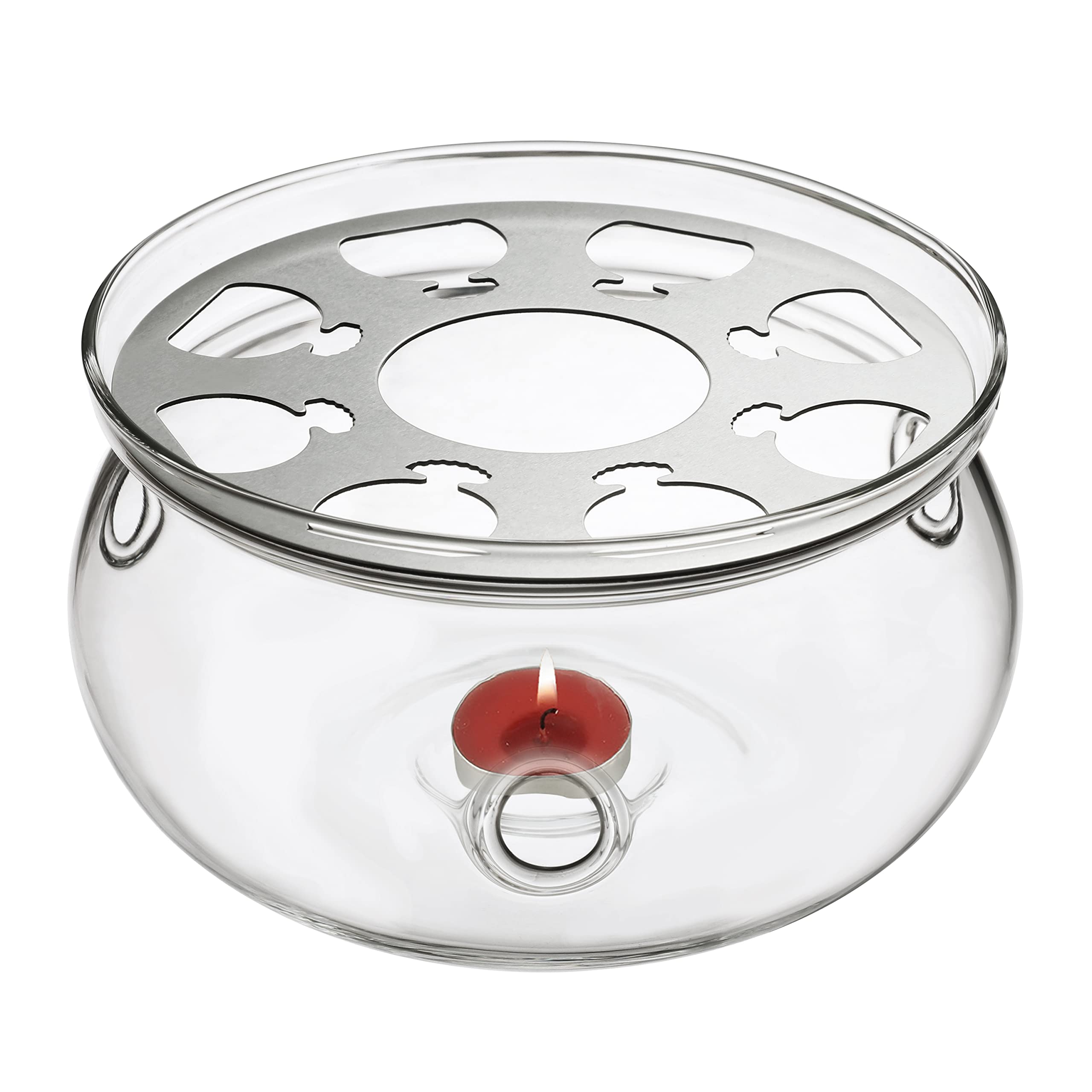 CNGLASS calentador de tetera, centro con vela, mantiene el té caliente.