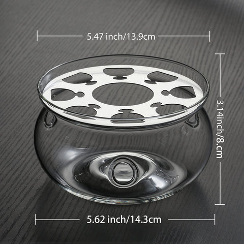 CNGLASS calentador de tetera en vidrio borosilicato, diseño resistente.