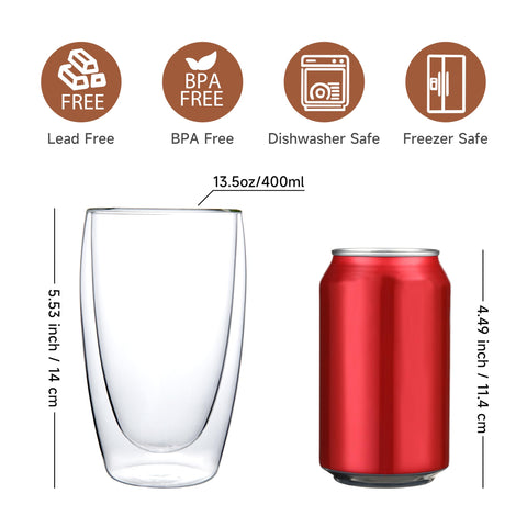 CNGLASS vaso doble pared interior: diseño elegante y claro