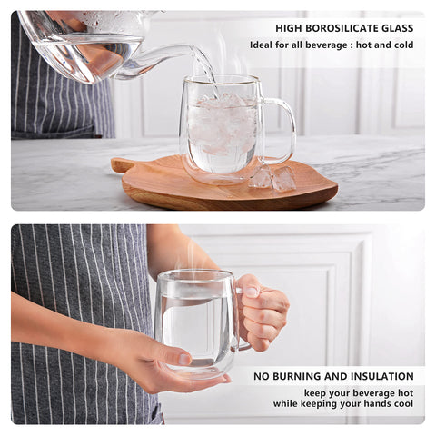 CNGLASS vaso té doble pared para infusiones aromáticas.