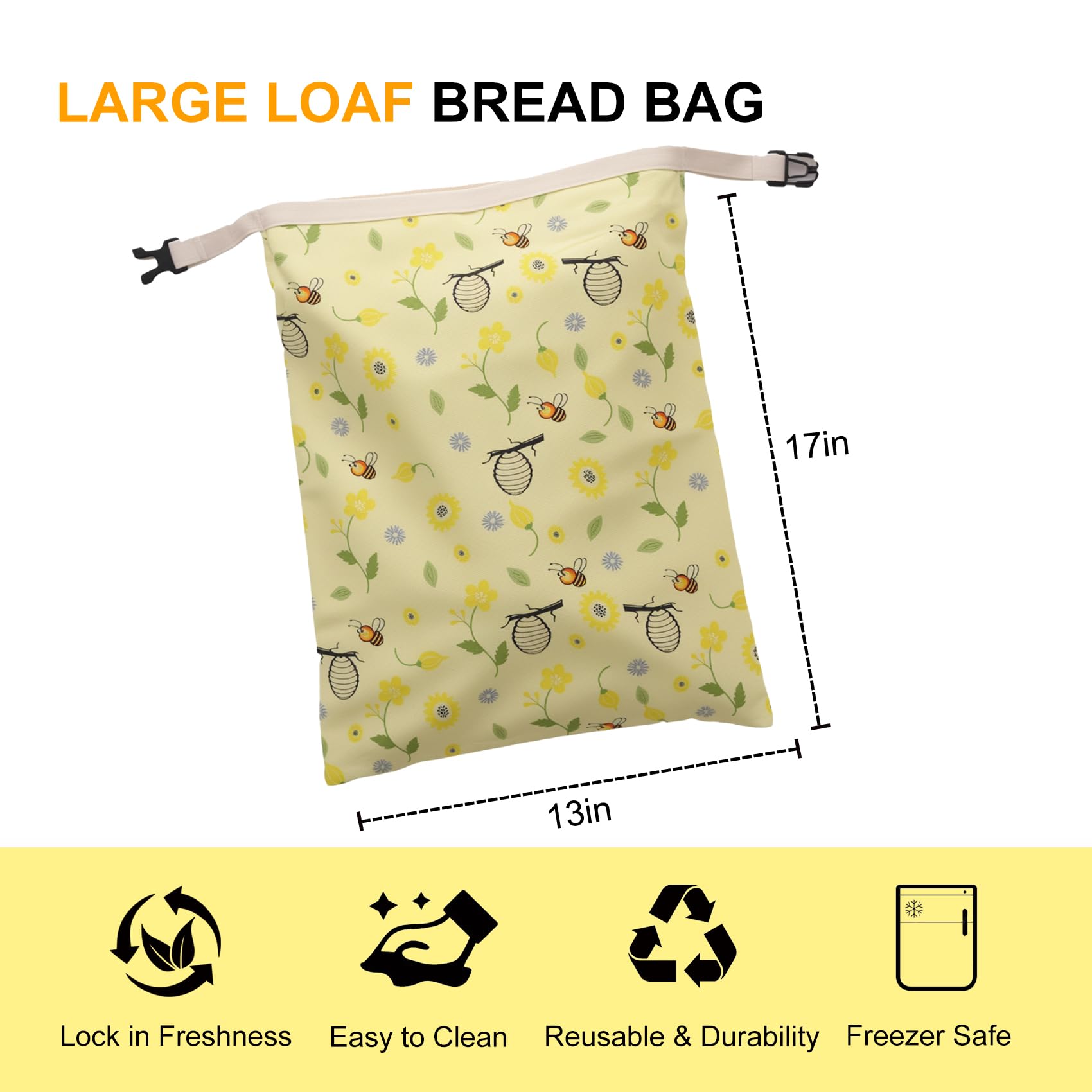 Cnkaite bolsas con cierre y broches, ideal para transportar pan.