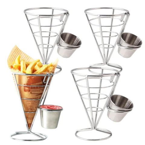 CNQLIS soporte papas-conos set 4, opción estable para servir papas fritas.