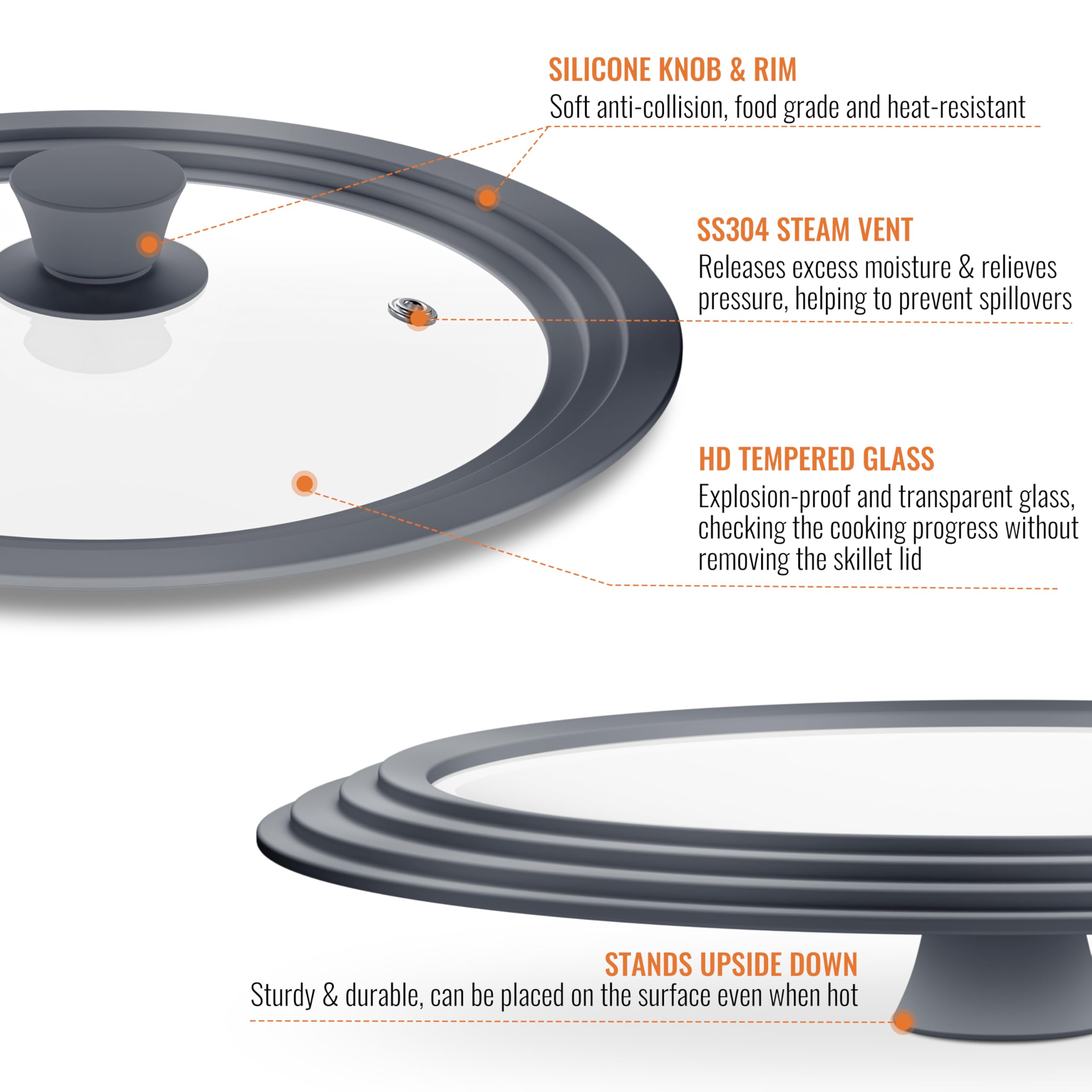 CnSneg tapa universal diseño compacto que ahorra espacio en la cocina