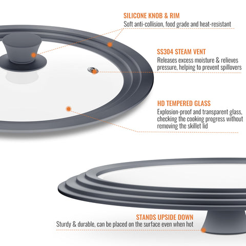 CnSneg tapa universal diseño compacto que ahorra espacio en la cocina
