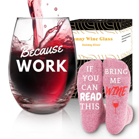 CNVOILA vaso de vino sin tallo con inscripción divertida, ideal para la oficina.